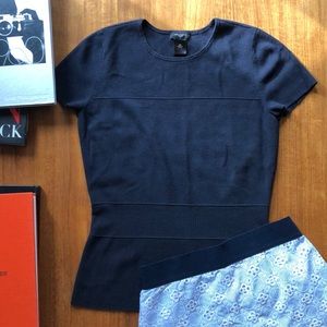 Ann Taylor Navy Blue short sleeved sweater